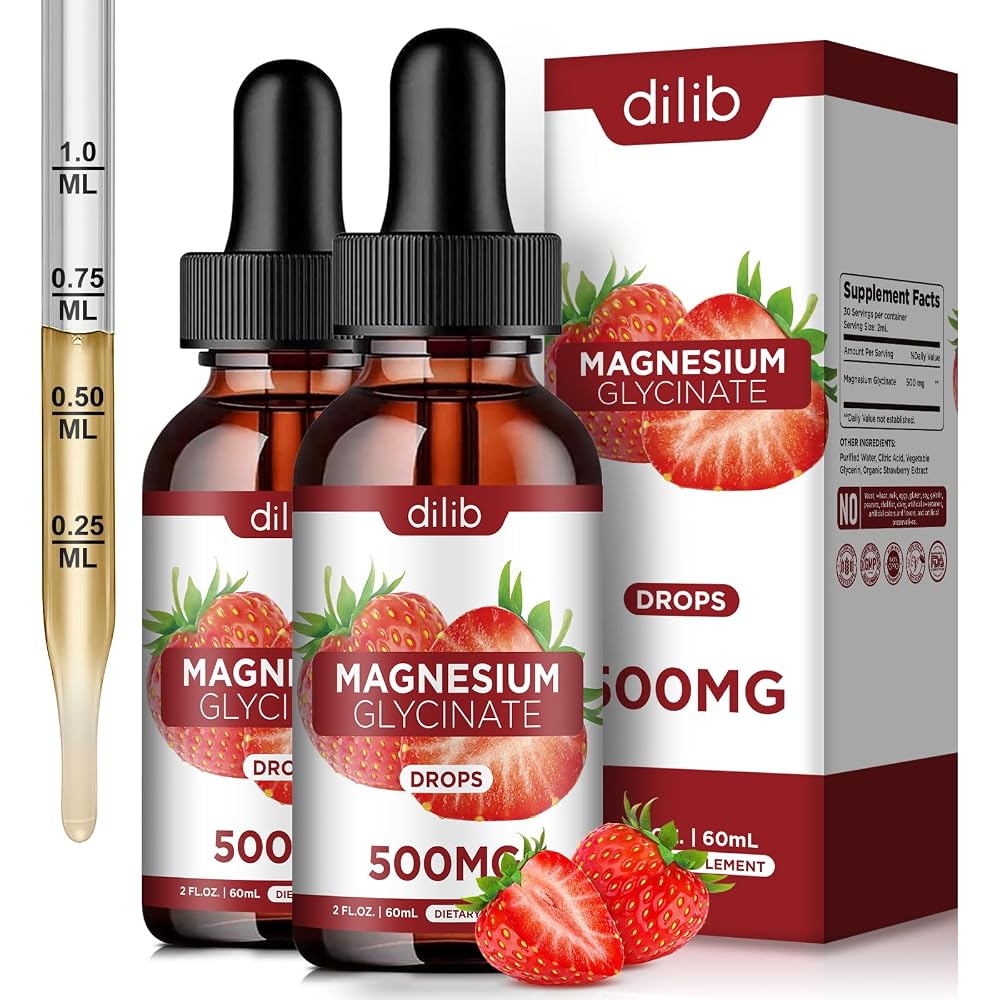 Dilib Magnesium Glycinate Liquid Drops 500mg - 2 Pack