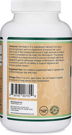 Double Wood Supplements Monolaurin 1,000mg Immune Support - 210 Capsules - image 4