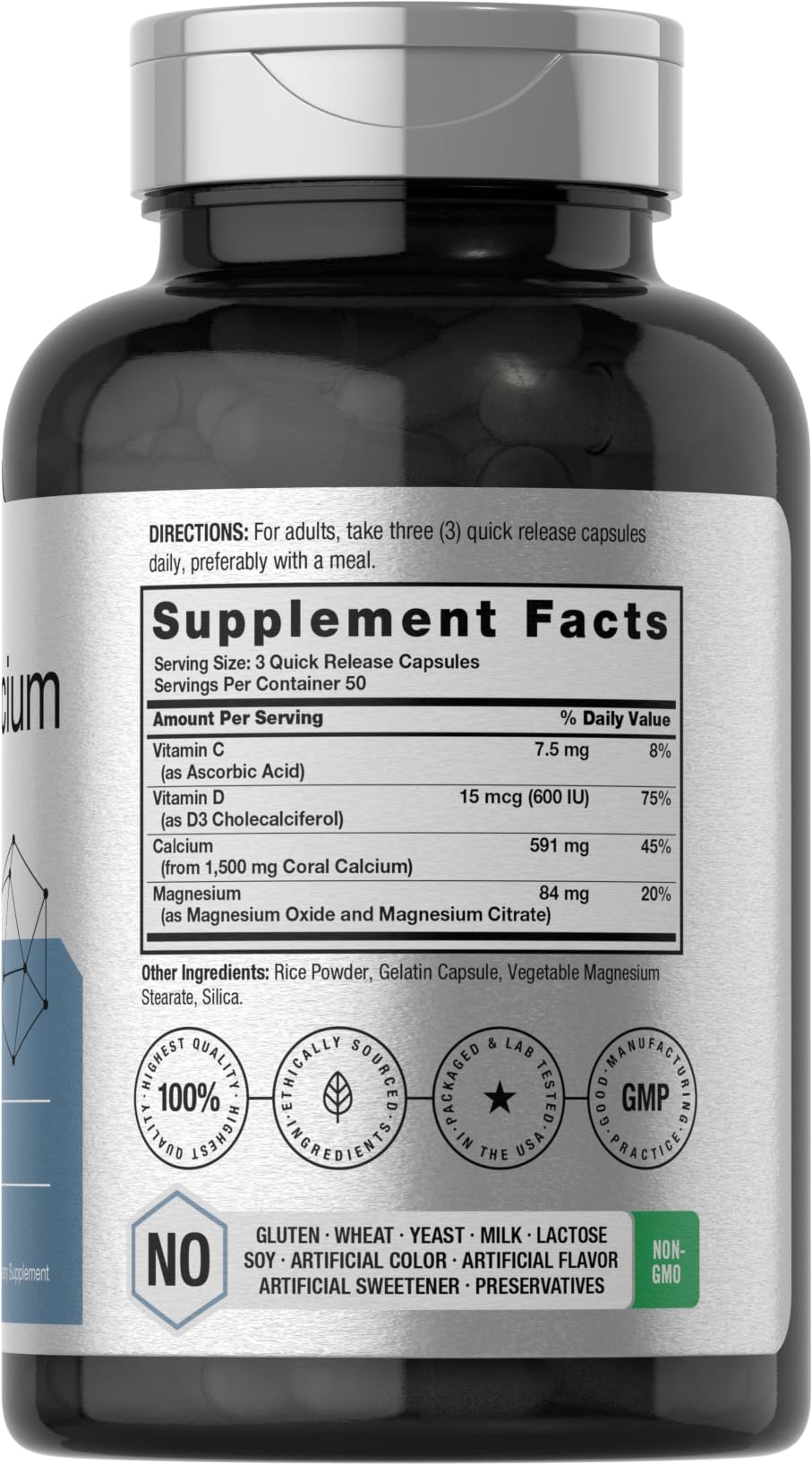 Horbäach Coral Calcium 1500mg Capsules - 150 Count - image 2