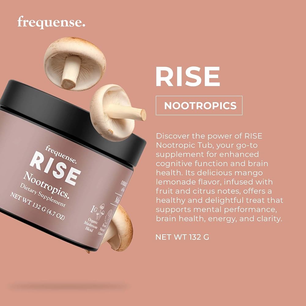 FREQUENSE Rise Nootropic Powder Mango Lemonade - 132g - image 3