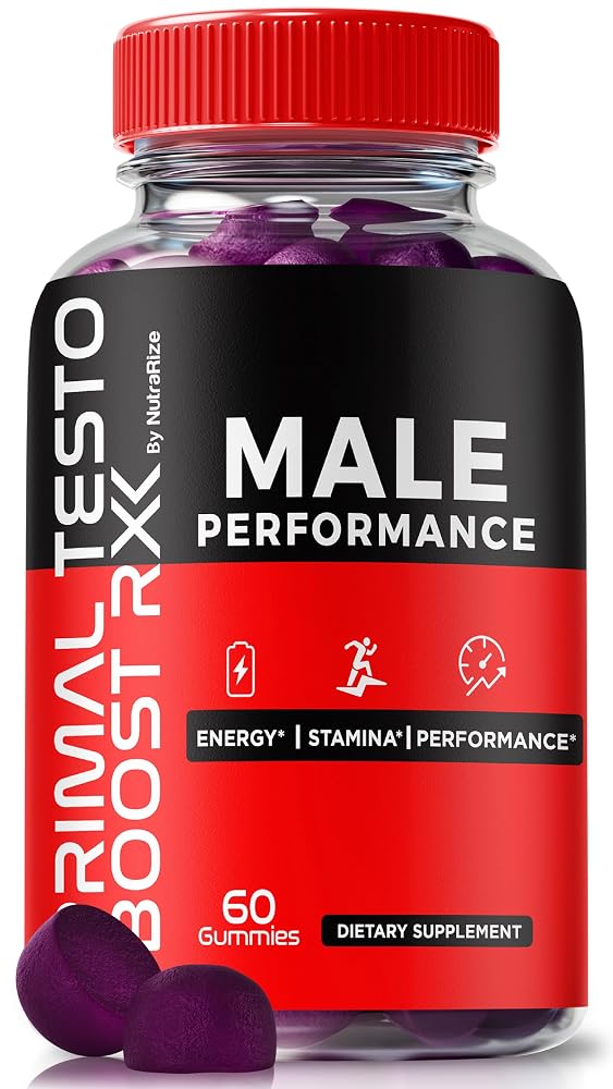 NutraRize Primal Testo Boost RX Gummies for Men - 60 Gummies