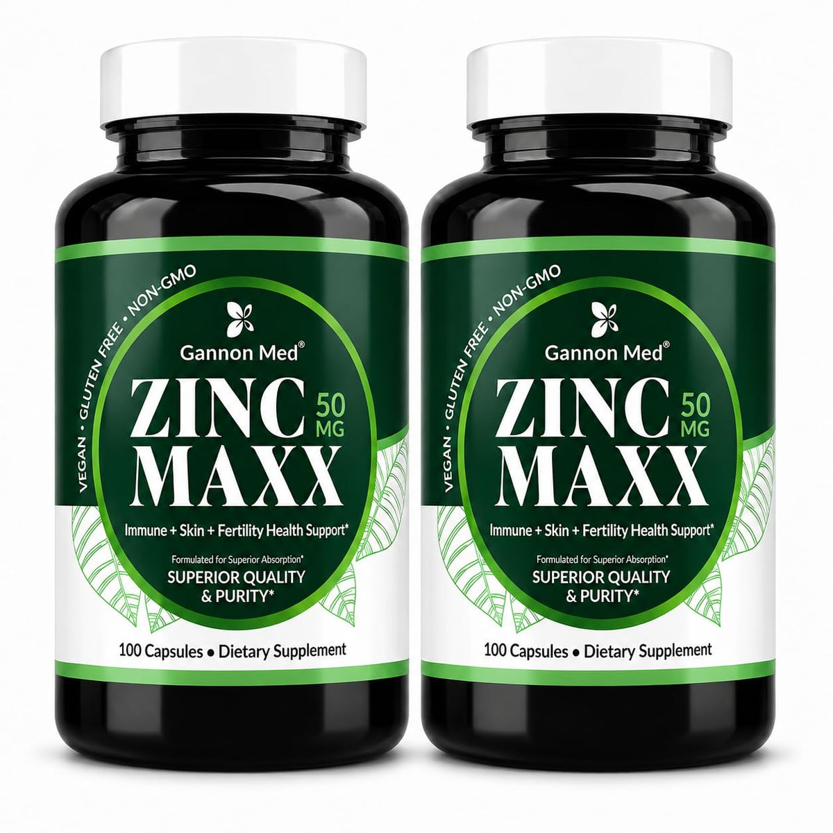 GANNON MED Zinc Supplements - Immunity + Skin + Reproductive Health