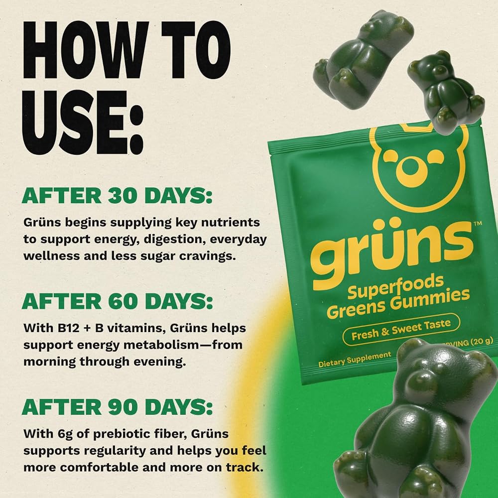 Grüns Gruns Adult Super Greens Multivitamin Gummies