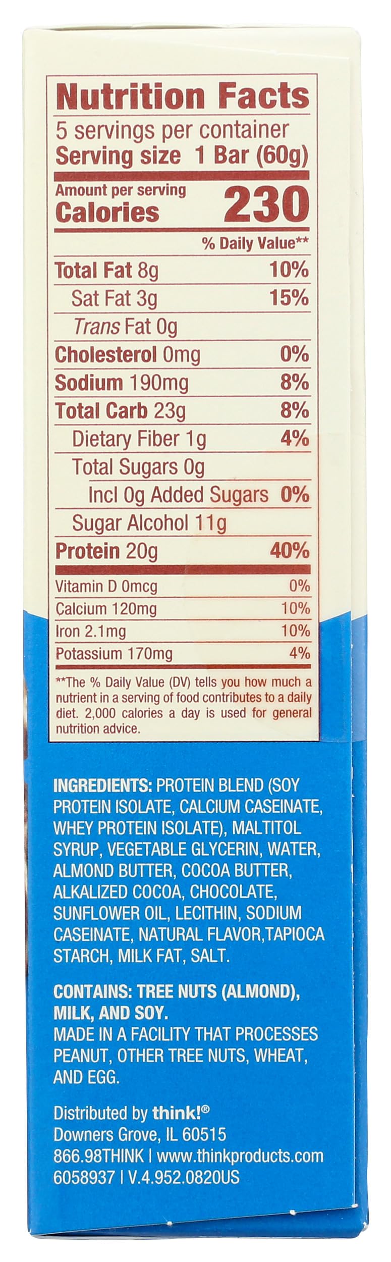 thinkThin High Protein Bars Brownie Crunch Sugar Free - 5 Bars - image 6