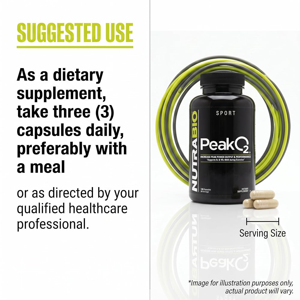 NutraBio PeakO2 Workout Supplement Mushroom Blend - 180 Capsules - image 7