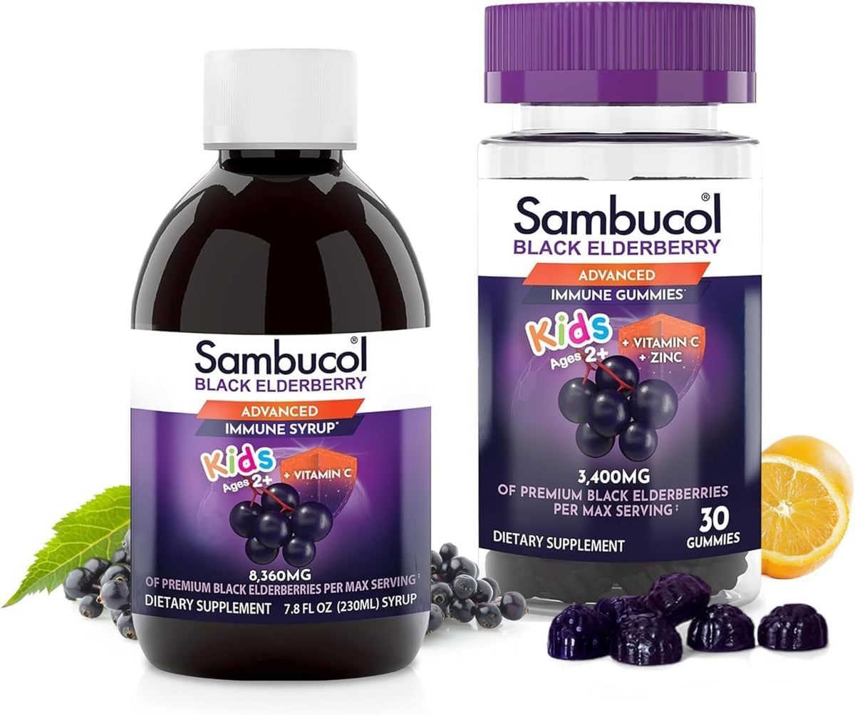 Sambucol Black Elderberry Syrup and Gummies Bundle - 2 Count