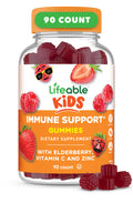 Lifeable Kids Immune Support Gummies Elderberry Vitamin C Zinc - 90 Gummies