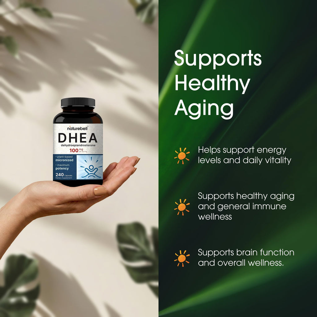 NatureBell DHEA 100mg Supplement for Healthy Aging - 240 Capsules - image 4