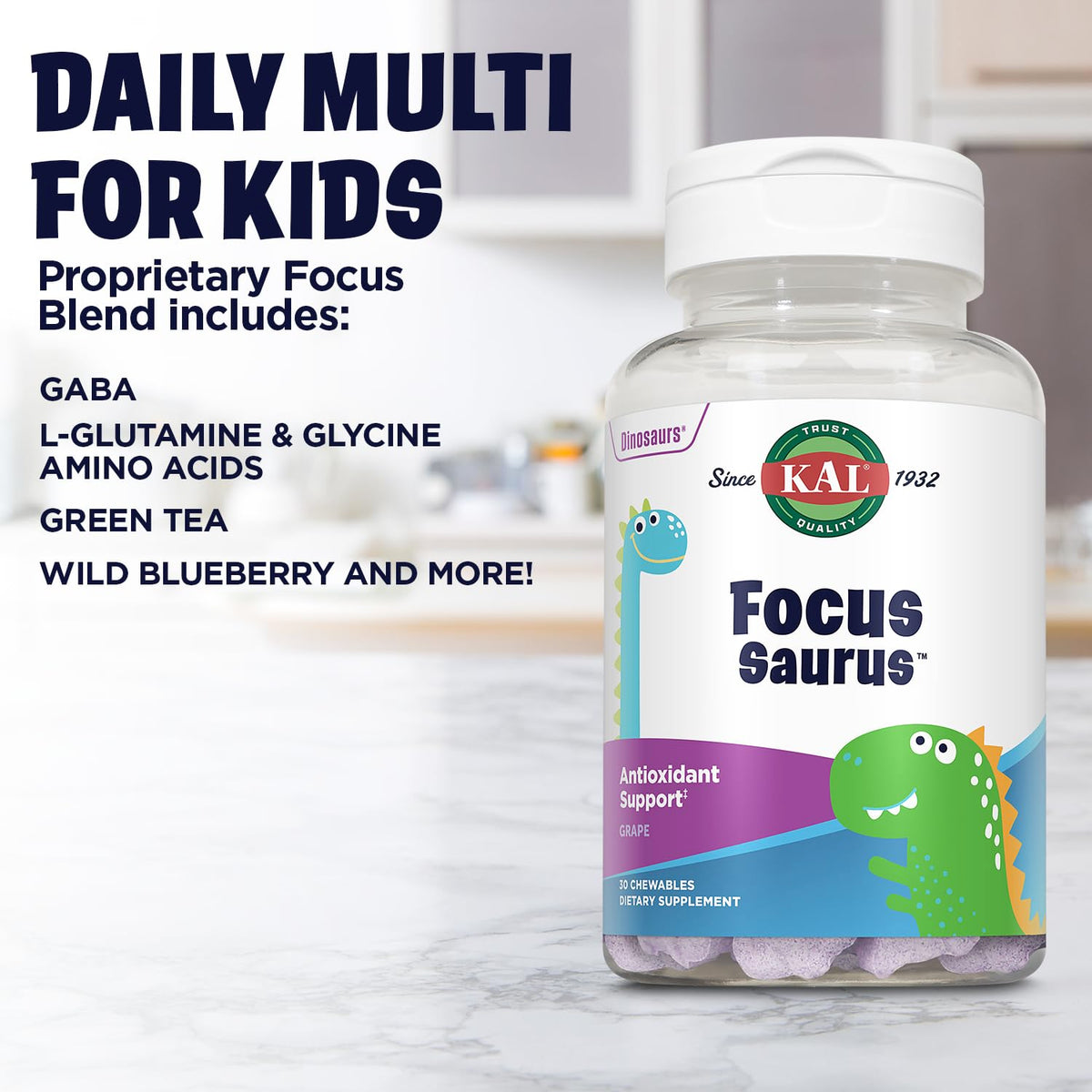 KAL Focus-Saurus Grape Vitamin Chewables - 30 Count - image 5