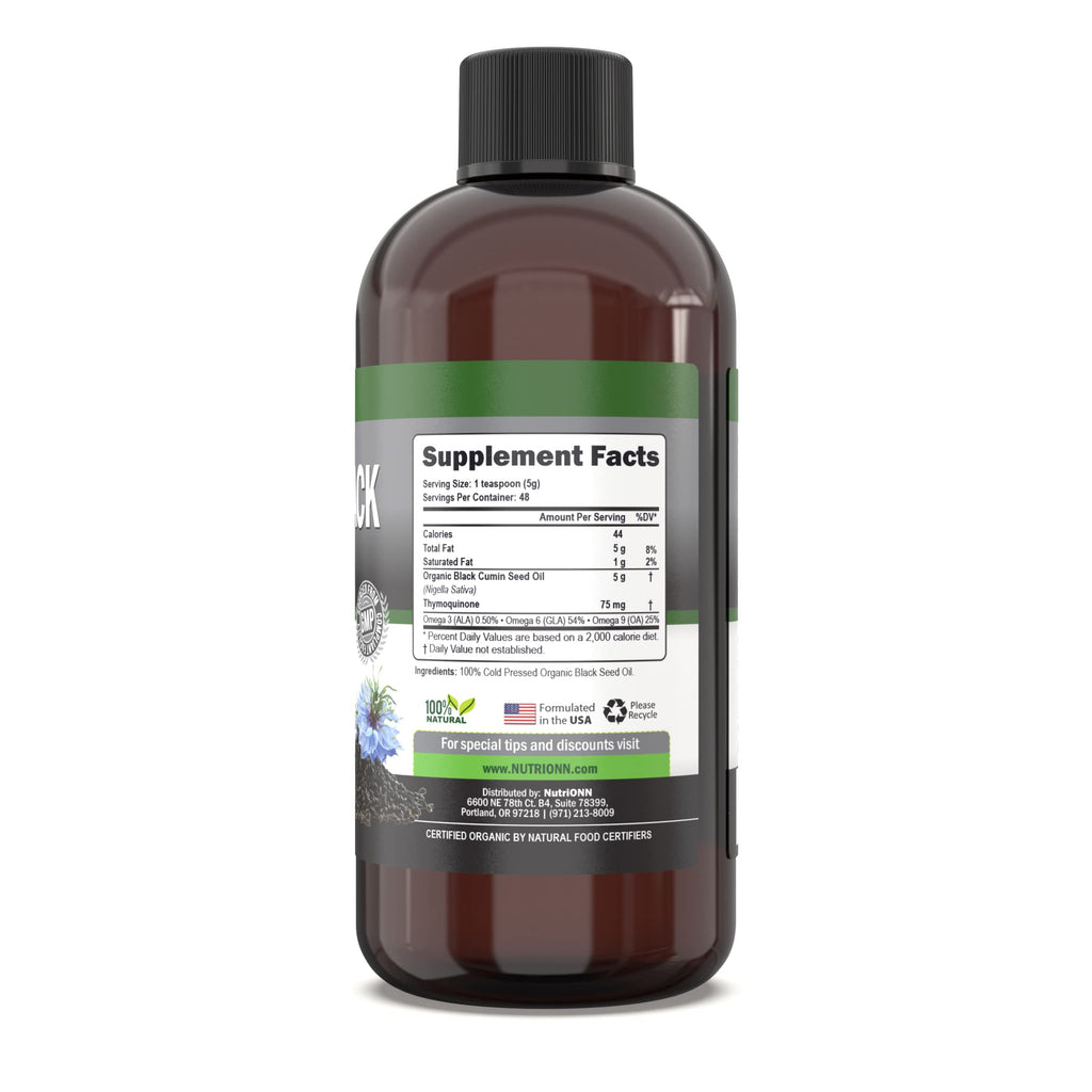 NutriONN Organic Black Seed Oil - USDA Certified Organic Black Cumin - image 2