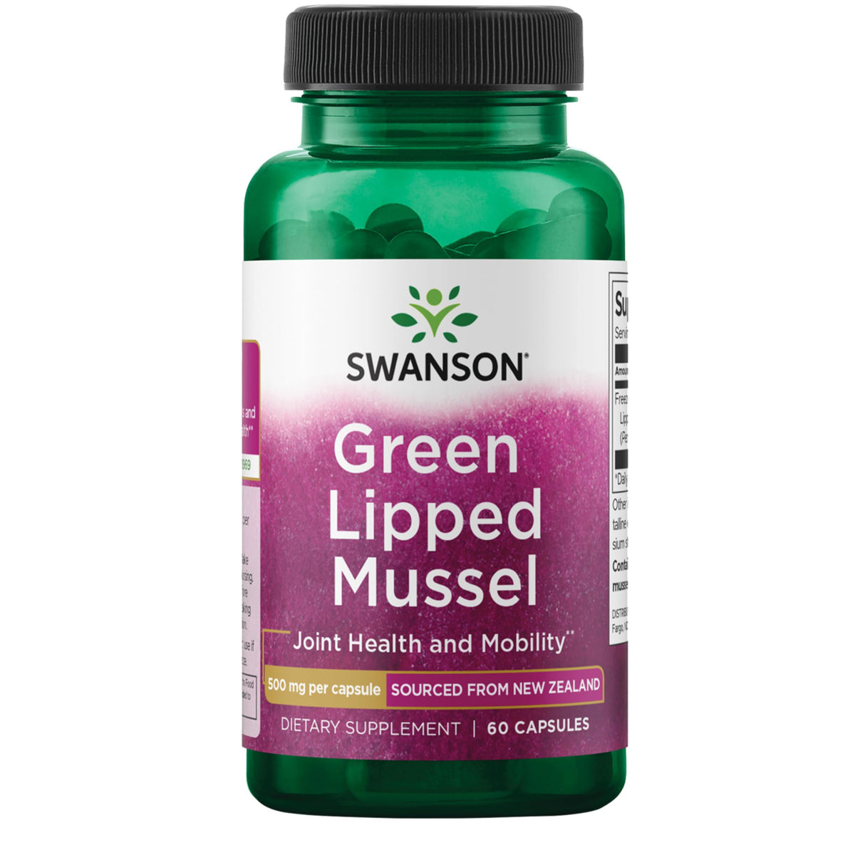 Swanson Green Lipped Mussel 500mg Joint Support - 60 Capsules