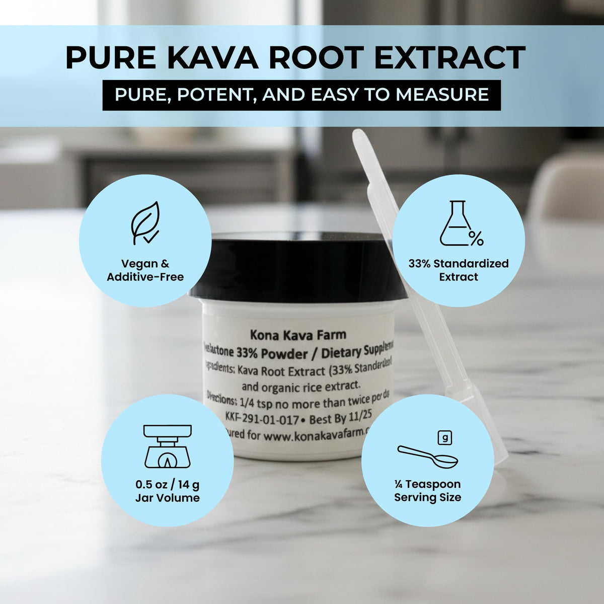 Kona Kava Farm 33% Kavalactone Extract Powder - 0.5 oz - image 5