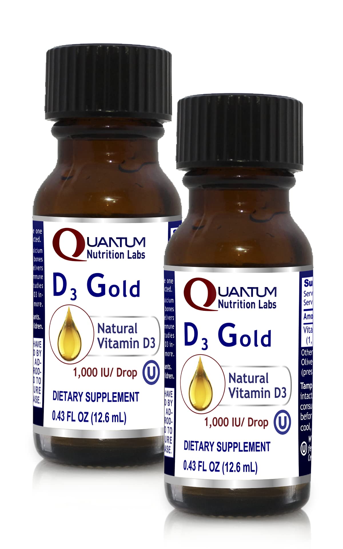 Quantum Nutrition D3 Gold Vitamin D Liquid Drops - 2 Pack