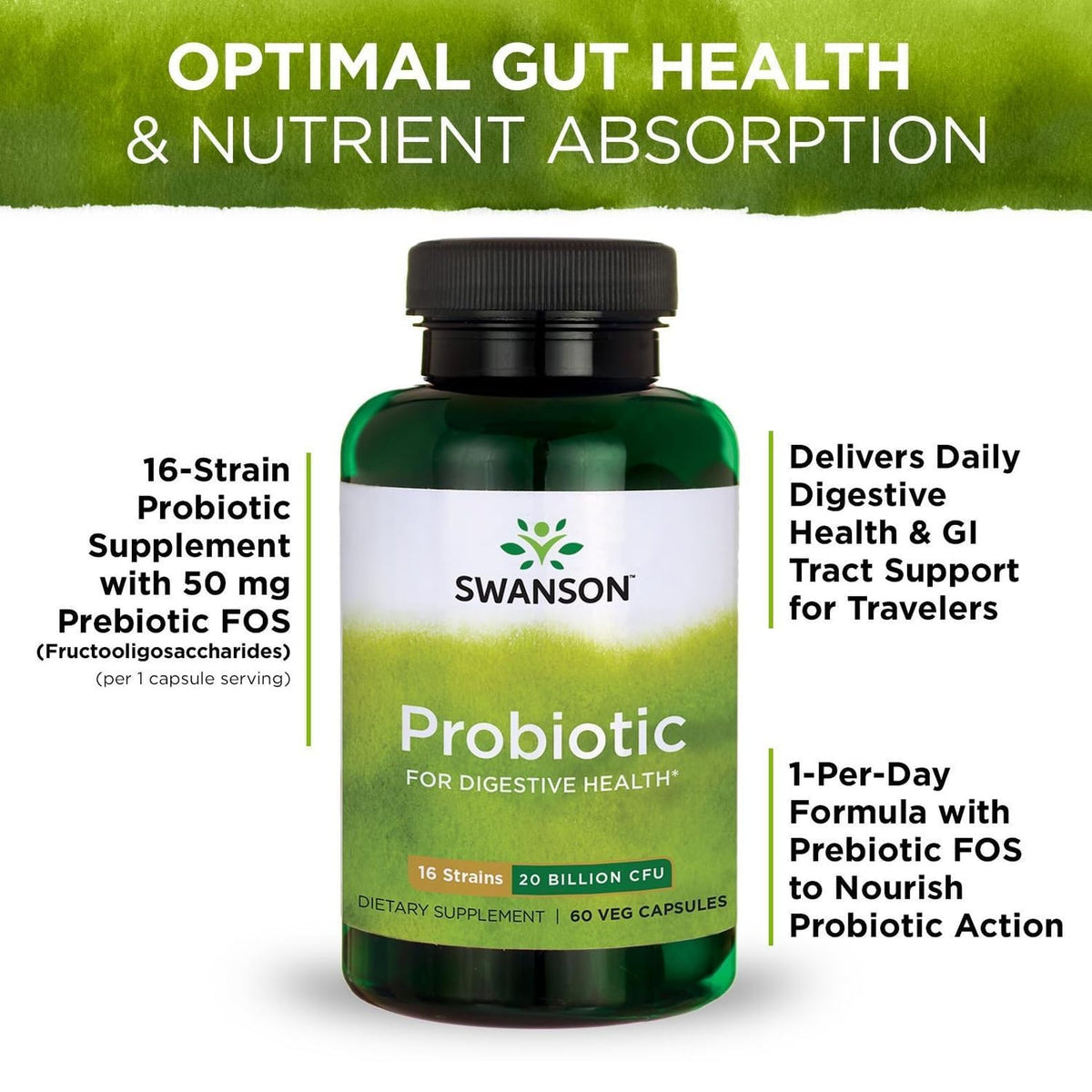 Swanson Probiotic for Digestive Health GI Tract Immune Support