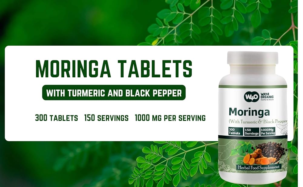 WAY 4 ORGANIC W4O Moringa Tablets with Turmeric and Black Pepper