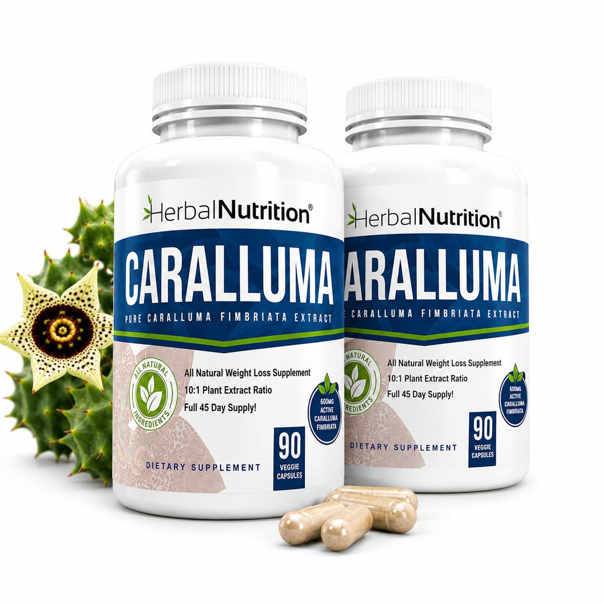 Herbal Nutrition Caralluma Fimbriata 1200mg Appetite Support - 90 Capsules