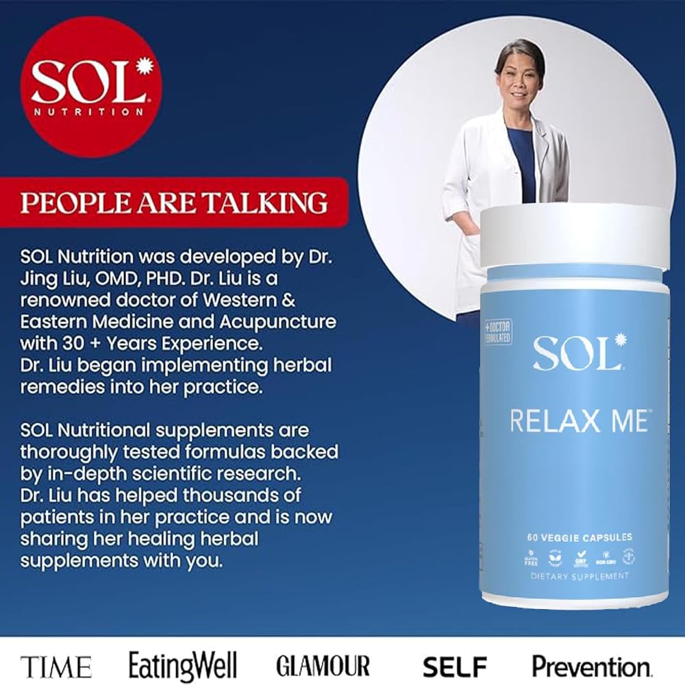 Sol Nutrition Relax Me Capsules for Stress Relief - 60 Count - image 3