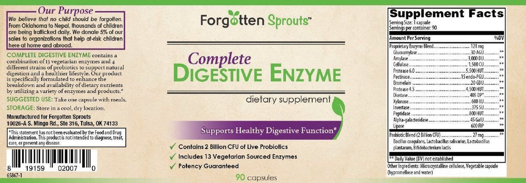Forgotten Sprouts Digestive Enzyme with Probiotics - 90 Vegetarian Capsules - image 3