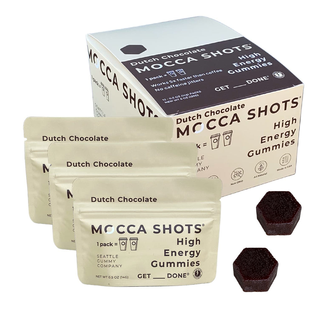 SGC Mocca Shots Dutch Chocolate 100mg Caffeine Gummies - 24 Count