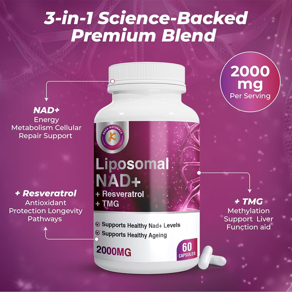 Keka Naturals NAD+ Resveratrol Complex - 60 Capsules - image 4