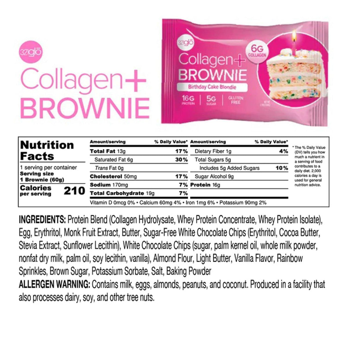 321glō 321glo Collagen Protein Brownie