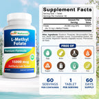 Best Naturals Methyl Folate 15000 mcg - 60 Tablets - image 2