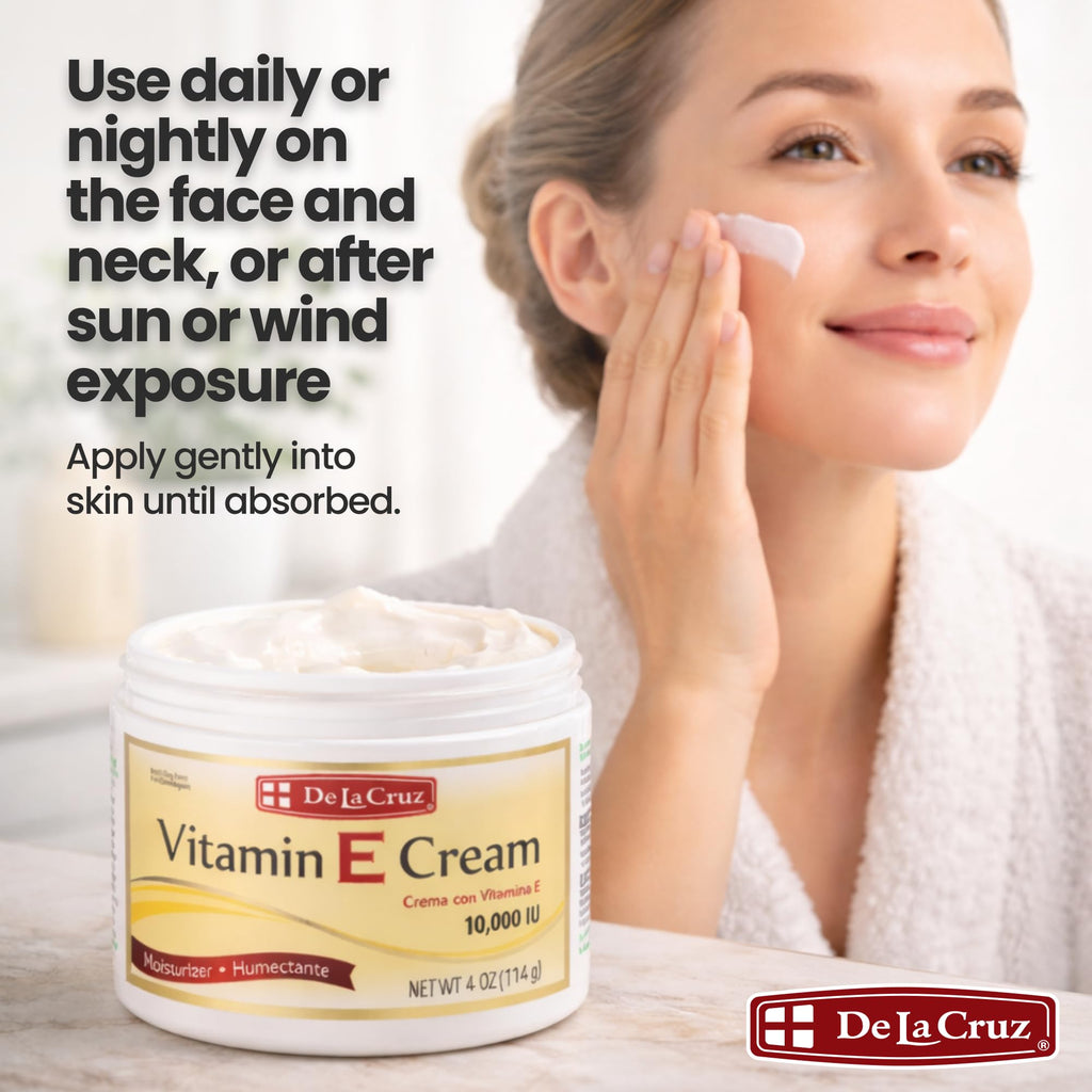 De La Cruz Vitamin E Cream Moisturizer for Face and Neck - 4 oz - image 3