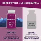 LongLifeNutri Benfotiamine 300mg Vitamin B1 - 180 Vegetarian Capsules - image 3