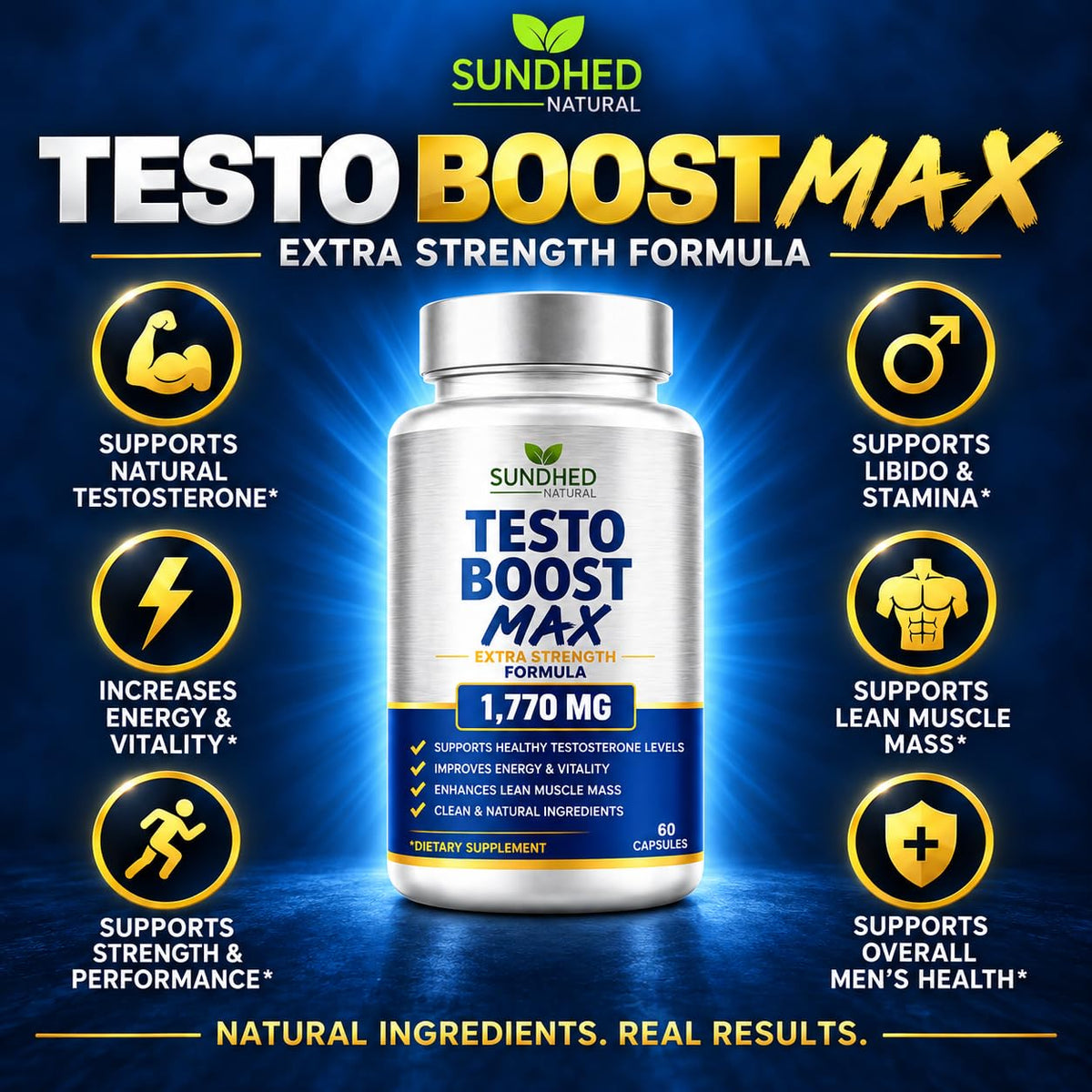 Sundhed Natural Testo Boost Max Stamina Booster - 60 Capsules - image 4