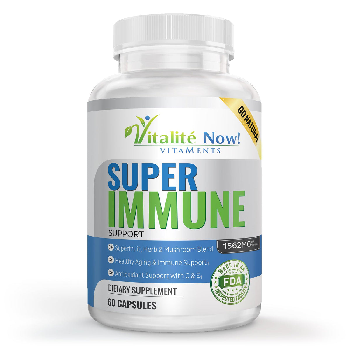 Vitalité Now! Super Wellness Immune Booster with Quercetin - 60 Capsules