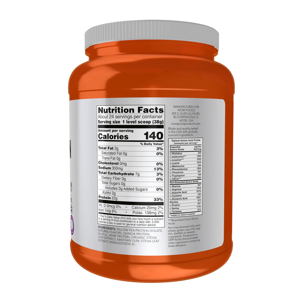 NOW Sports Plant Protein Complex 22g Creamy Vanilla - 2 lbs - image 2
