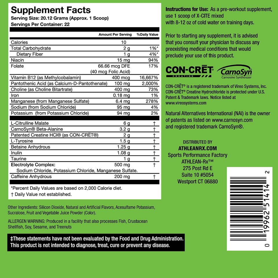 ATHLEAN-RX X-CITE Pre-Workout by ATHLEAN-X - Enhanced Formula