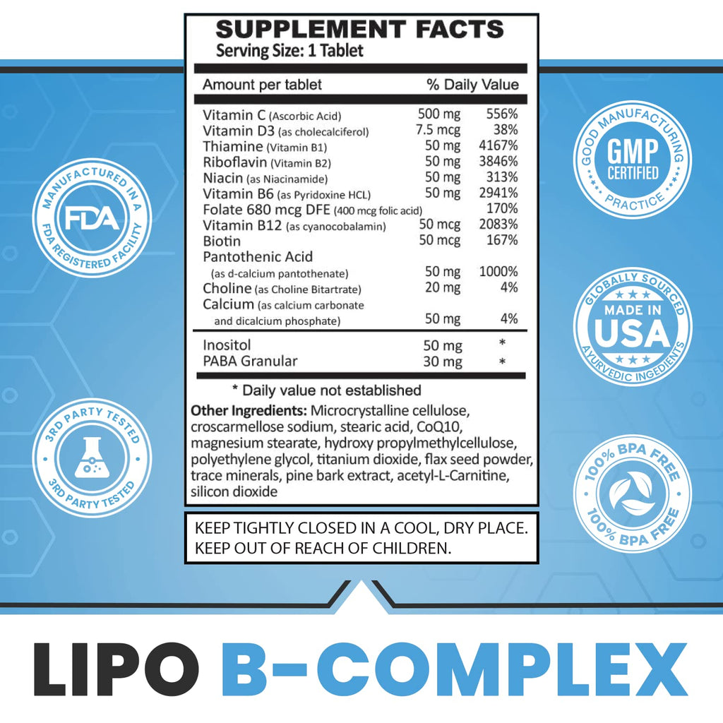 ES Global Brands Legere Lipo-BC B-Complex for Energy - 120 Tablets - image 8