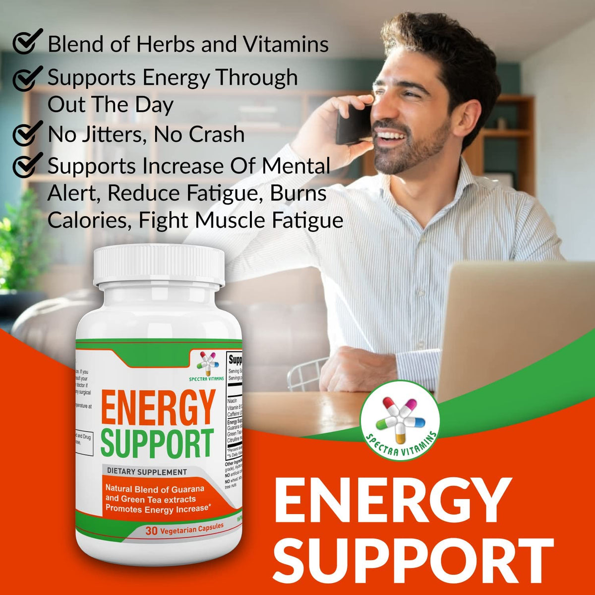 Spectra Vitamins Natural Energy Support - 30 Capsules - image 2