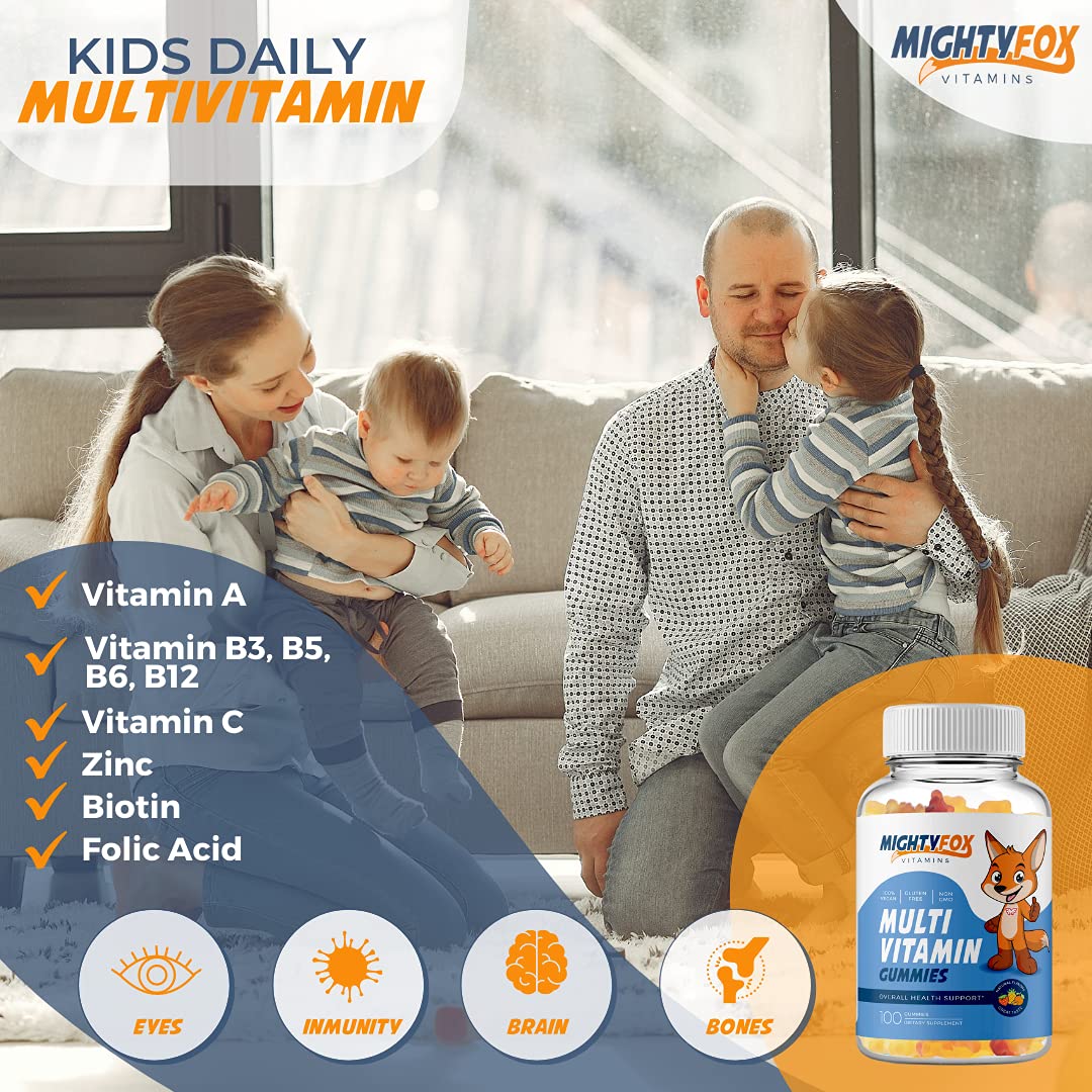 MIGHTY FOX VITAMINS Multivitamin Gummies for Kids Immune Support