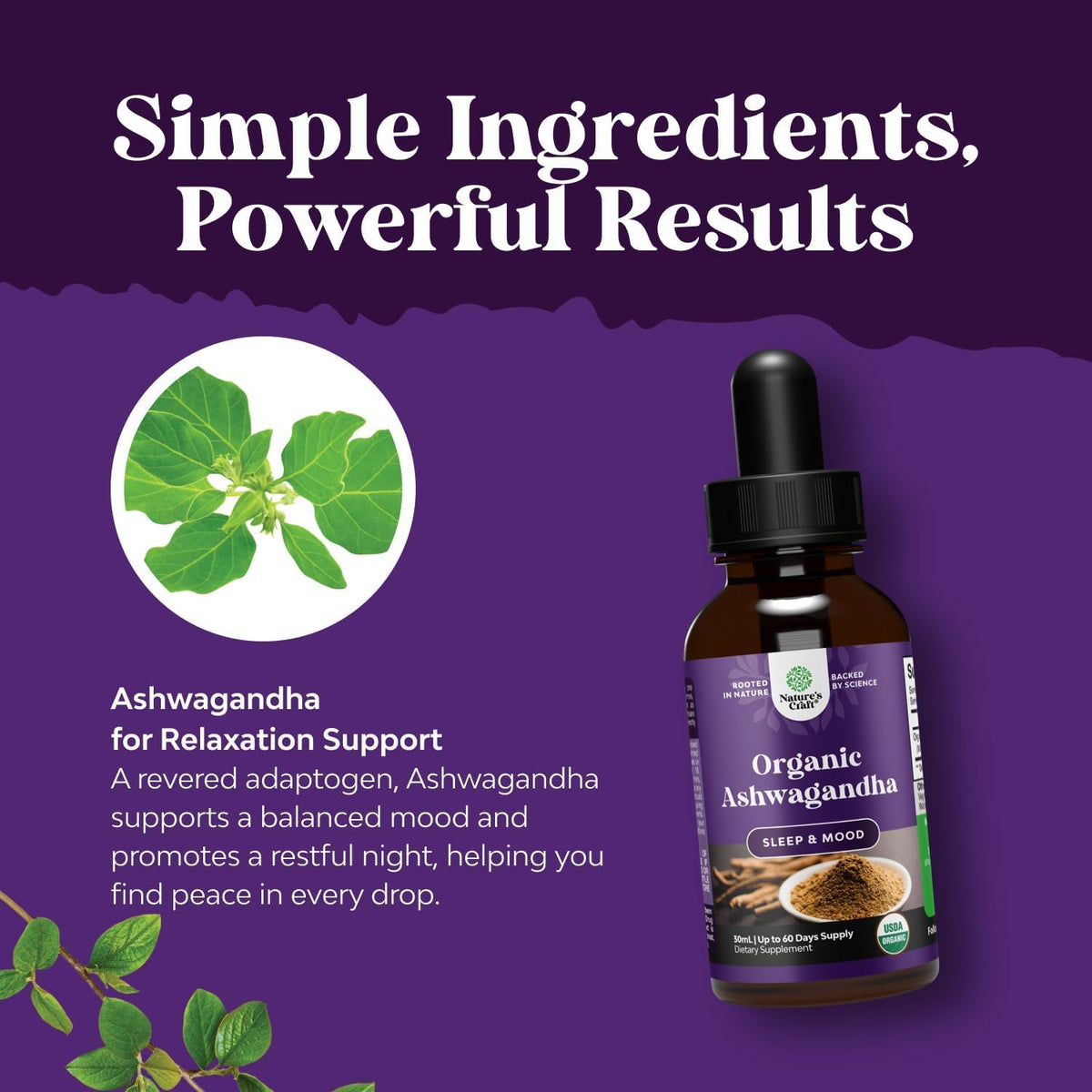 Natures Craft Organic Ashwagandha Liquid Drops Extract - 30ml - image 4