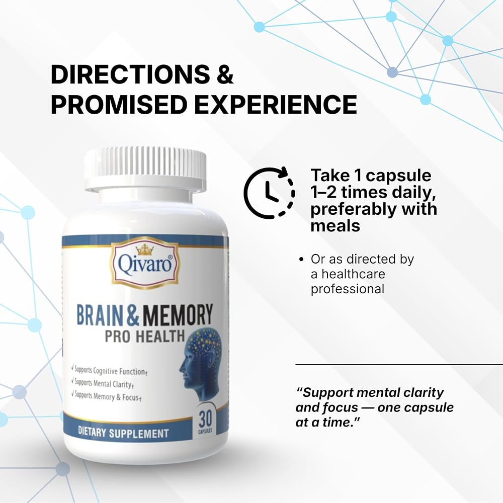 Qivaro Brain & Memory Pro Health Cognitive Support - 30 Capsules - image 7