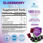 Nature's Nutrition Elderberry Gummies 120mg - 3X Strength Black