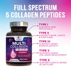 Nature's Nutrition Multi Collagen Complex Pills - Hydrolyzed Collagen