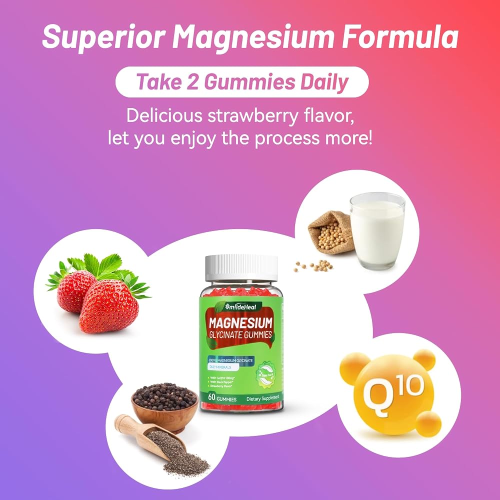SmildeHeal Magnesium Glycinate Gummies 600mg