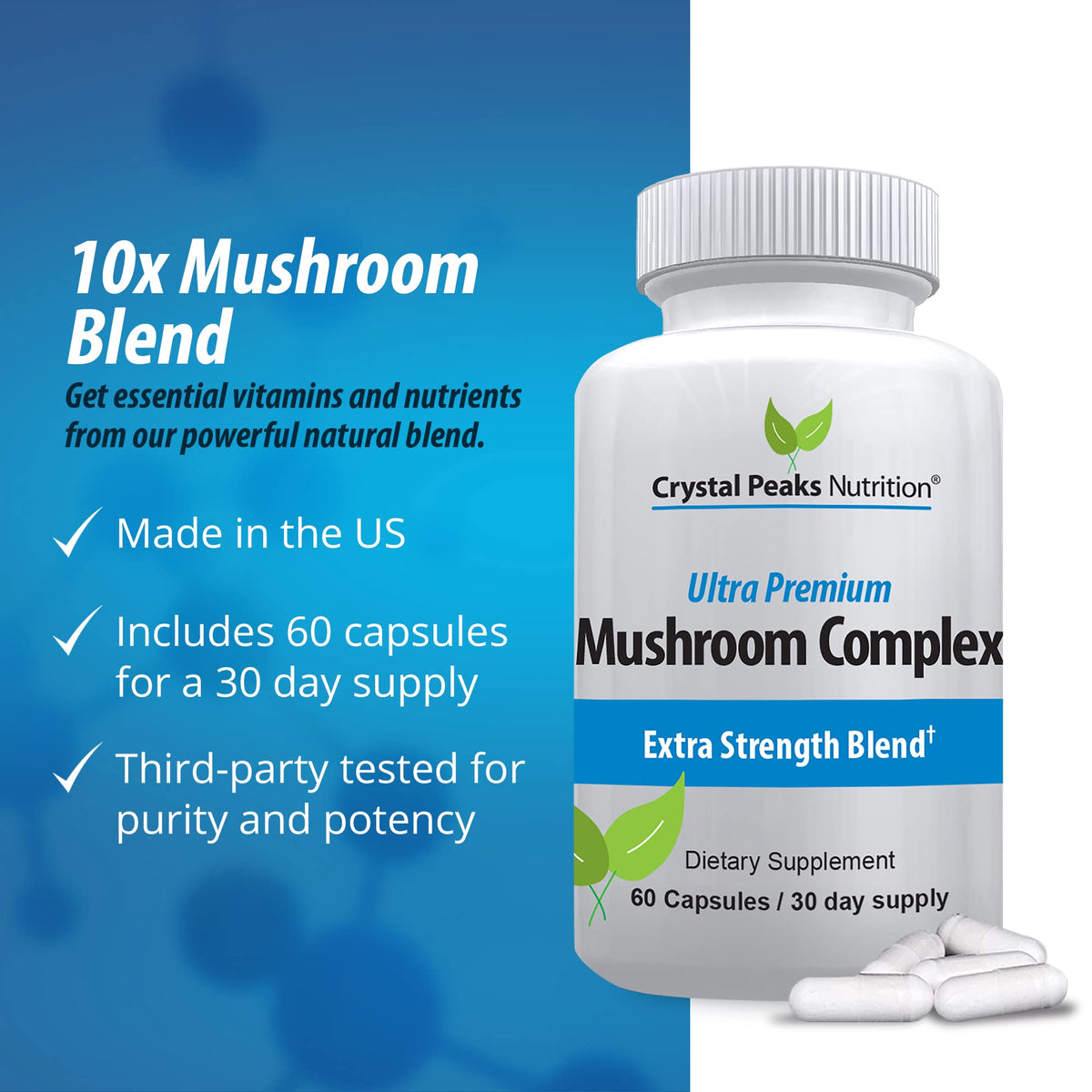 Crystal Peaks Nutrition 10 Mushroom Complex Capsules - 60 Capsules - image 5