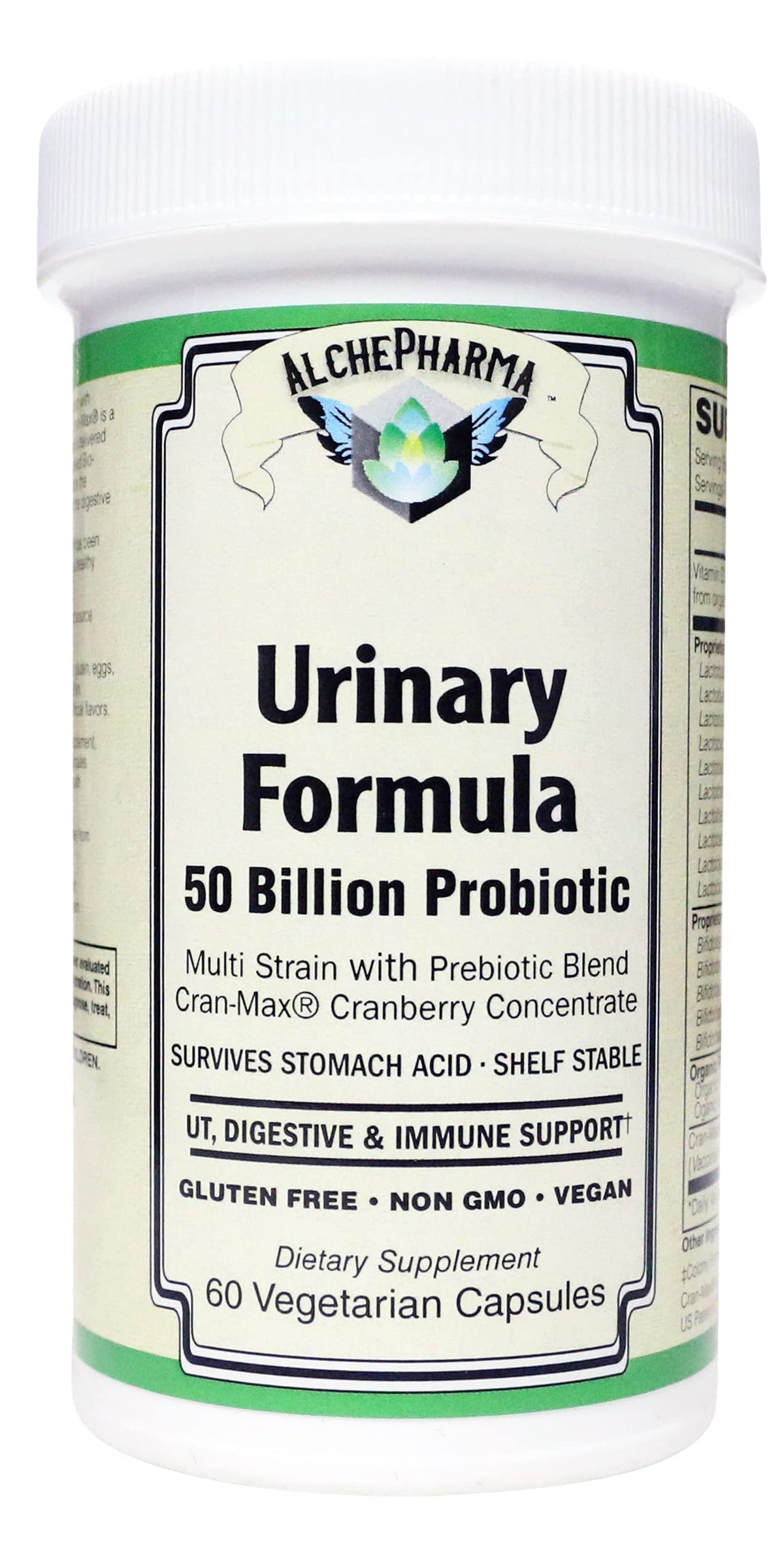 AlchePharma Urinary Formula 50 Billion Probiotic - 60 Vegetarian Capsules
