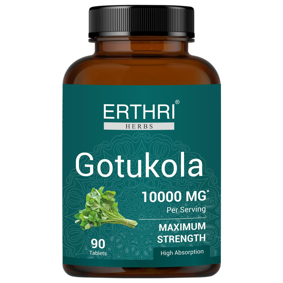 ERTHRI Gotu Kola Tablets 10,000mg - 90 Tablets