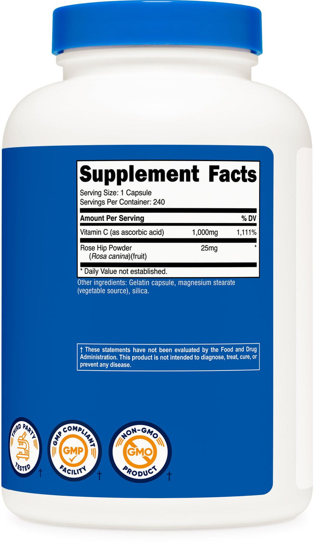 Nutricost Vitamin C with Rose Hips 1025mg