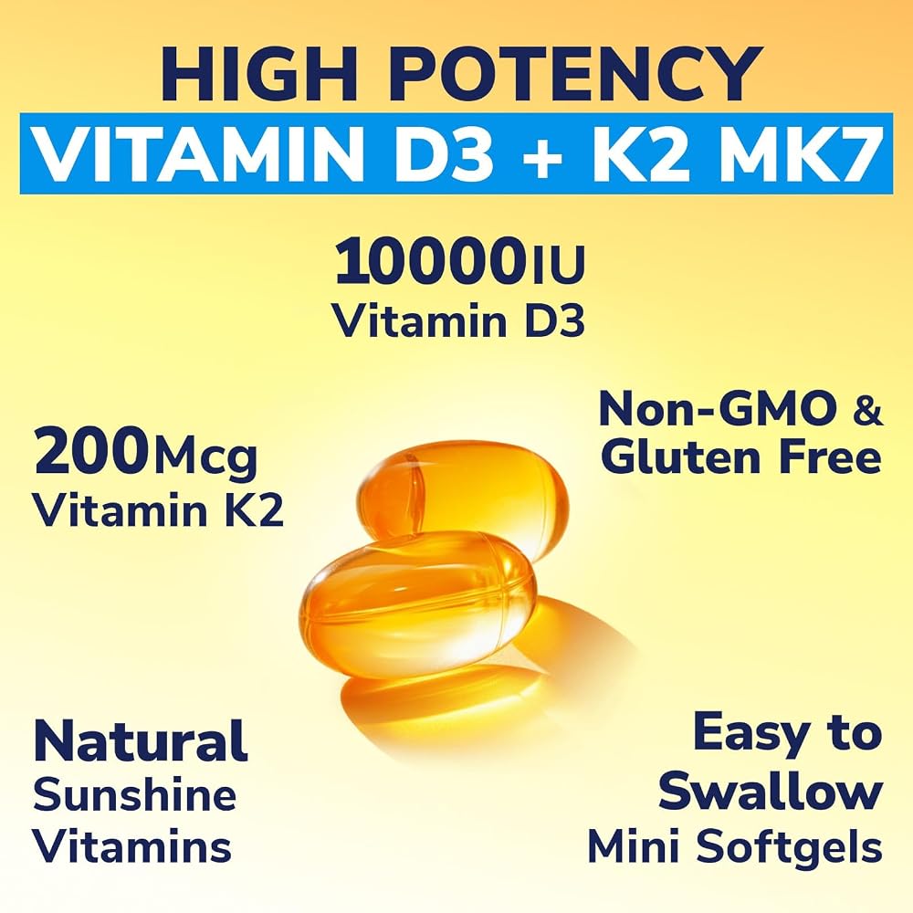 Vitalibre Vitamin D3 K2 Supplement