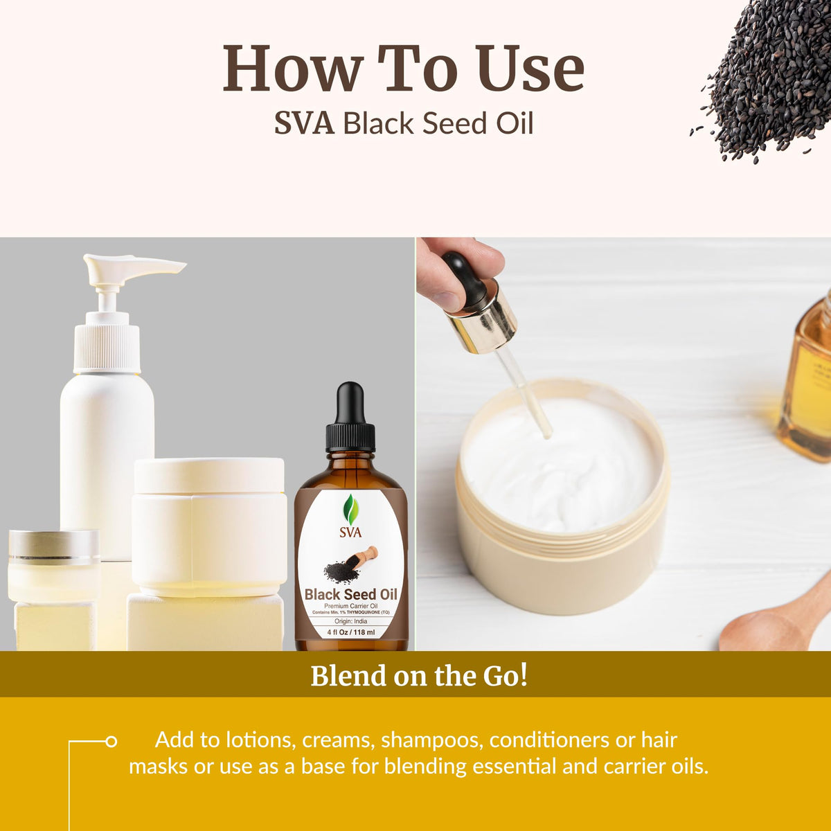SVA ORGANICS Black Seed Carrier Oil - 4 Fl Oz - image 6