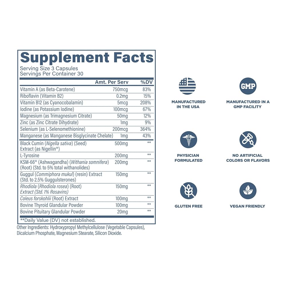 Revive MD Thyroid Support Supplement for Men & Women - 90 Capsules - image 6
