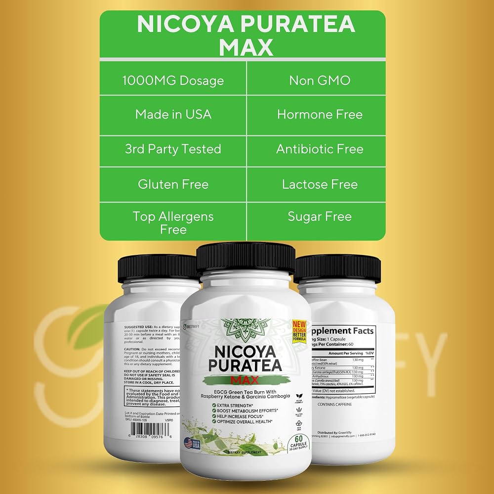 GREENVIFY Nicoya PuraTea Max Green Tea Extract & Green Coffee Bean