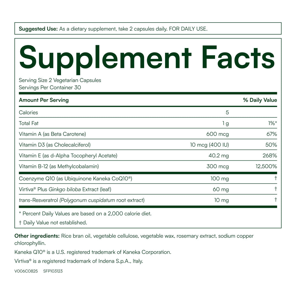 Purity Products CoQ10 Daily Super Boost with Ginkgo - 60 Capsules - image 2