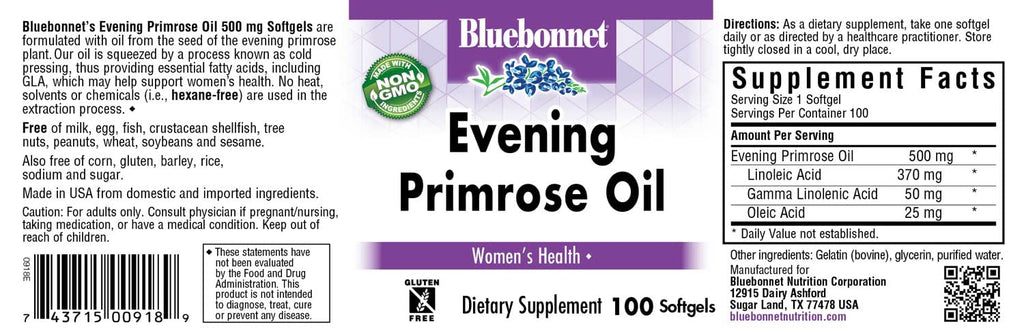 BlueBonnet Evening Primrose Oil 500 mg - 100 Softgels - image 2